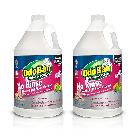 OdoBan Solid Odor Absorber Eliminator for Home and Small Spaces, Citrus Scent, 14 Ounces Each, 3-Pack Pet Solutions No Rinse Neutral pH Floor Cleaner Concentrate, 2-Pack, 1 Gallon Each