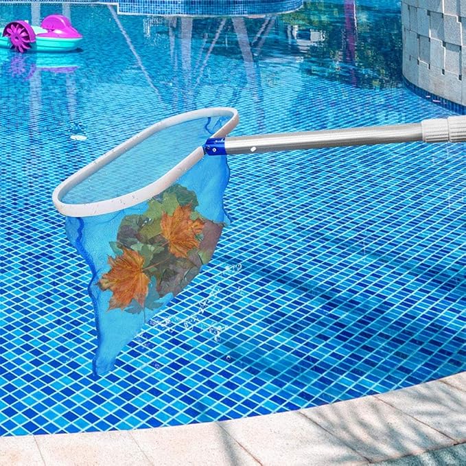 Pool Skimmer Net, Swimming Pool Leaf Skimmer Fine Mesh Net Skimmer Cleaner Pond Pool Accessories Pool Net for Cleaned Effortlessly