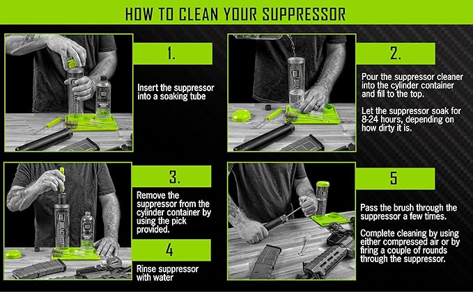Breakthrough Clean Technologies Suppressor Cleaning Kit, 16oz. Removes Carbon and Lead depsosits