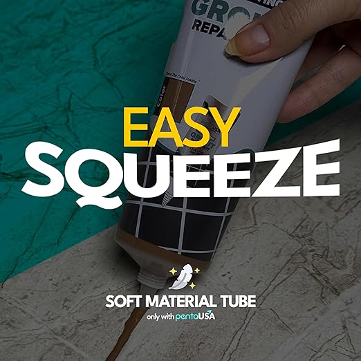 PentaUSA Premixed Tile Grout Repair Kit 2 Pack - Beige Brown Acrylic Sanded Grout Filler for Bathroom, Shower, Kitchen Tile Water-Resistant Tubes with Applicator, Fast Drying (2 x 250g / 17.6oz)