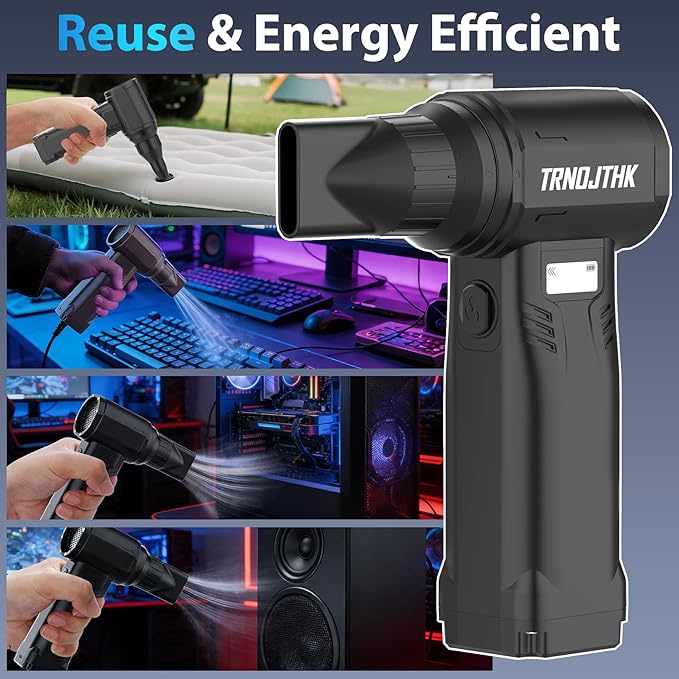 Electric Air Duster 150000RPM Super Power Handheld Cordless Mini Blower Vacuums Rechargeable Brushless Motor 10Gear Adjustable Portable Dust Blower for Pc Computer Keyboard Outdoor House Car Cleaning