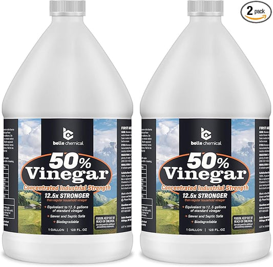 Belle Chemical 50% Pure Concentrated Vinegar – 12.5x Stronger – Indoor and Outdoor Cleaner (1 Gallon) (2)
