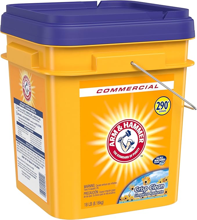 Arm & Hammer powder laundry detergent, crisp clean, 18 lb pail