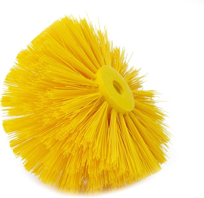 SPARTA Industrial Tank Brush Head Pipe Brush Head, Drain Brush with 3/4" Thread Hole (Handle Not Included) for Commercial Use, Plastic, 5.9 Inches, Yellow