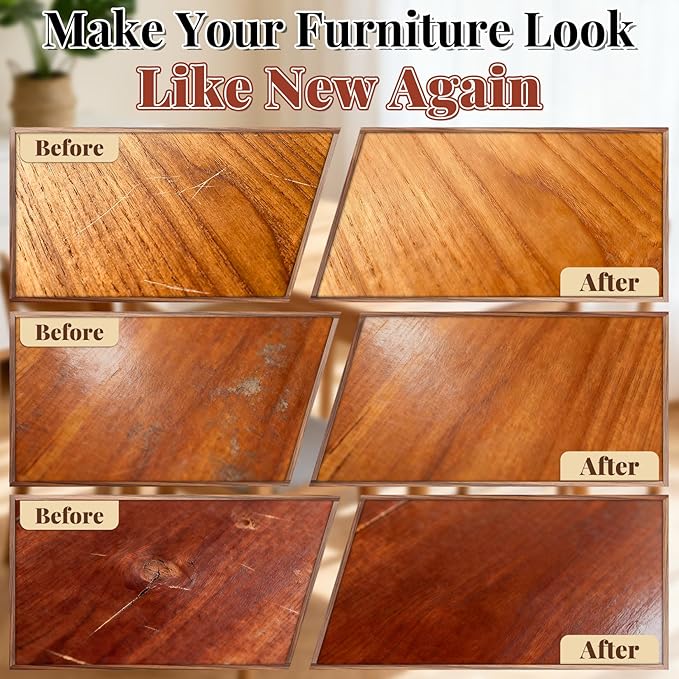 JTIEO Set of 33 - Wood Furniture Repair Kit,Touch Up Markers, Wood Fillers & Putty - Repair Scratch, Cracks, Hole, Discoloration for Wooden Door, Floor, Table, Cabinet