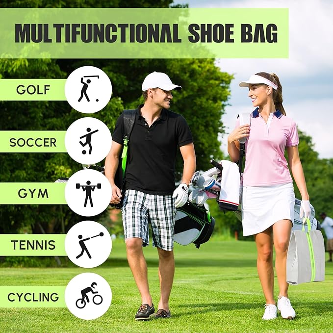 1 Pcs 2 Pack 4 Layer Smell Proof Cleat Bag Fits up to Size 14, Odor & Mud Resistant Cleat Storage, Waterproof, Fits Soccer, Football, Baseball & Golf Shoes (Gray)