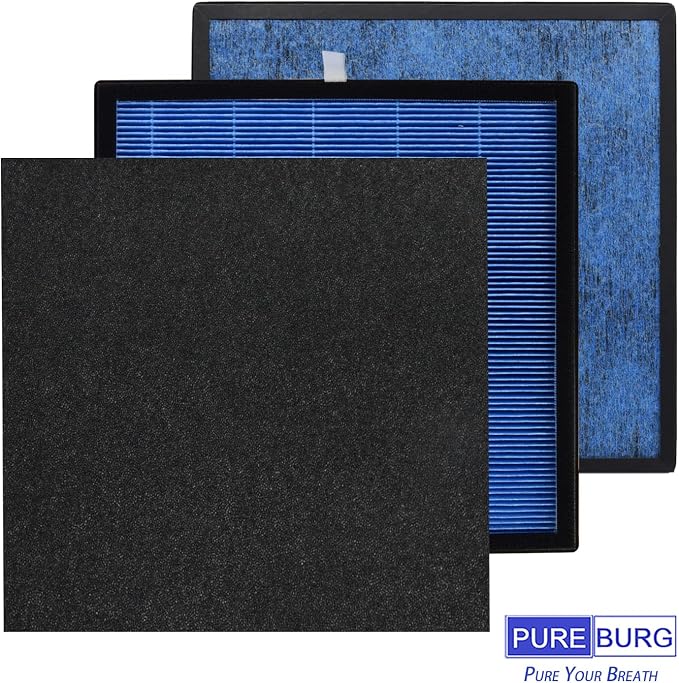PUREBURG Replacement Filter Set Compatible with Okaysou Apollo 810 GT Air Purifier,2-Pack H13 True HEPA Activated Carbon 5-Stage Filtration Air Clean Dust VOCs Odor