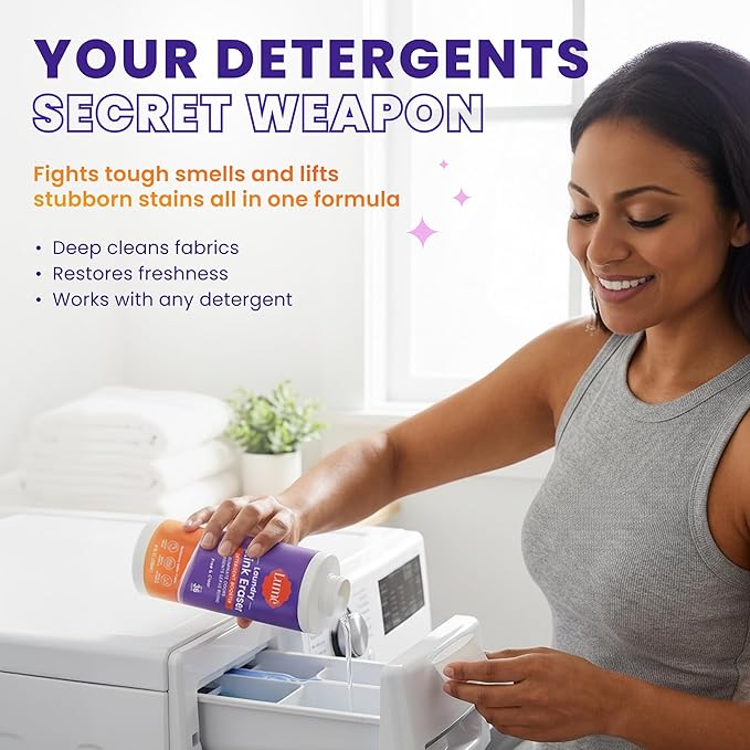 Lume Laundry Stink & Stain Eraser - Detergent Booster & Sink Soak - Eliminates Body Odor In Clothes - Odor Blasting Enzyme Blend - Make Your Detergent Work Better - Free & Clear - 8 fl oz (2 Pack)