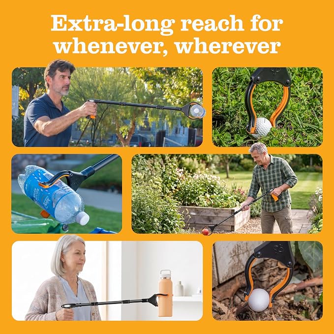 EZPIK Pro 40" Extended Grabber Reacher Tool for Elderly, Trash Hand Grabber Pickup Sticks for Seniors, Foldable Gripper Claw Pickup Tool, Hand Extension Magnetic Folding Tongs