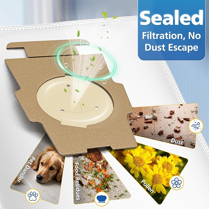 10 Pack 204814 Filter Plus Bags Compatible with Vacuums 205811 204811 204808 for Avalir Sentria Ultimate G Series, Replaces F-Style & Twist-Style