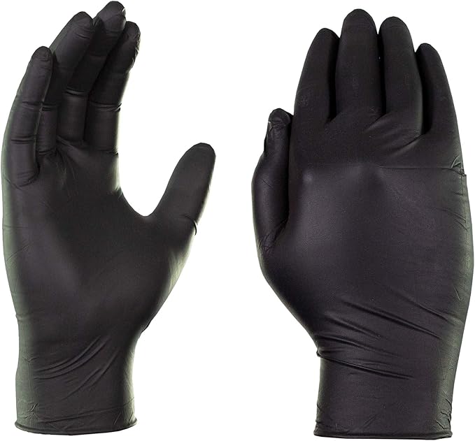 X3 Black Gloves, Disposable, Latex Free, Nitrile, for Cooking, Food Prep, 3 Mil, Powder-Free, Sizes Small through XX-Large