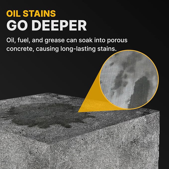 CAF Outdoor Cleaning EXIMO Waterless Concrete Cleaner, Oil Stain Remover for Asphalt, Driveway, Garage Floor, Basement and Walkway Surfaces, Natural Concrete Cleaner Powder Treatment, 3 lb Container