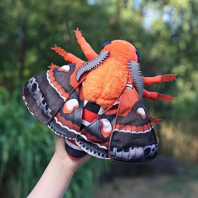 Cecropia Moth Plush Toy, Giant Robin Moth Stuffed Animals 26in, Realistic Soft Big Moth Plushie Model Toy, Unique Plush Gift Collection for Kids