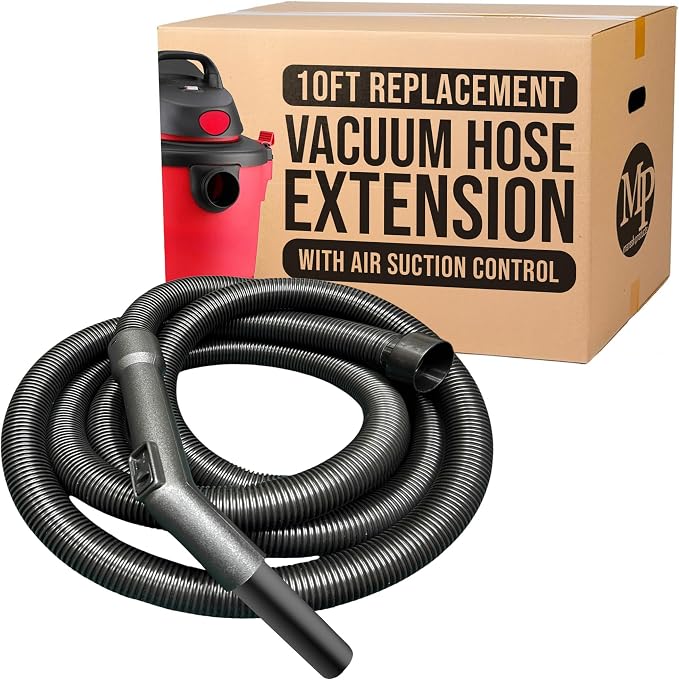 MP Maresh Products Vacuum Hose Replacement Compatible with Shop Vac Style Wet Dry Vacuum Cleaner - Crushproof Dust Collection Hose for Industrial and Commercial Use with Suction Control - 10' x 1-1/4"
