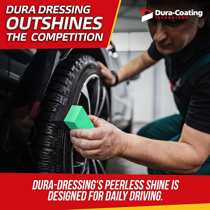 DURA-COATING TECHNOLOGY, Dressing Total Tire Kit - Single Size Car Kit - Tire Dressing, Cleaning and Restoration Kit for Cars - High Gloss Coating to Renew and Protect Your Tires - Made in USA
