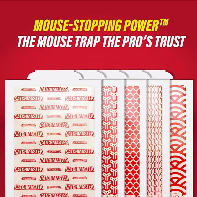 Catchmaster Extra Sticky Insect & Mouse Traps 60-Count, 5.3"x8" Glue Boards for Mice & Insects, Ultra Sticky Rat & MouseTraps Indoor for Home Use in Garages, Basements & Attics, Pest Control for Home