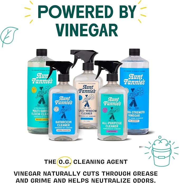 Aunt Fannie's Extra Strength Cleaning Vinegar, 32 Ounce, Multipurpose Household Cleaner, No Added Scents, Dyes, or Other Additives, Pack of 1