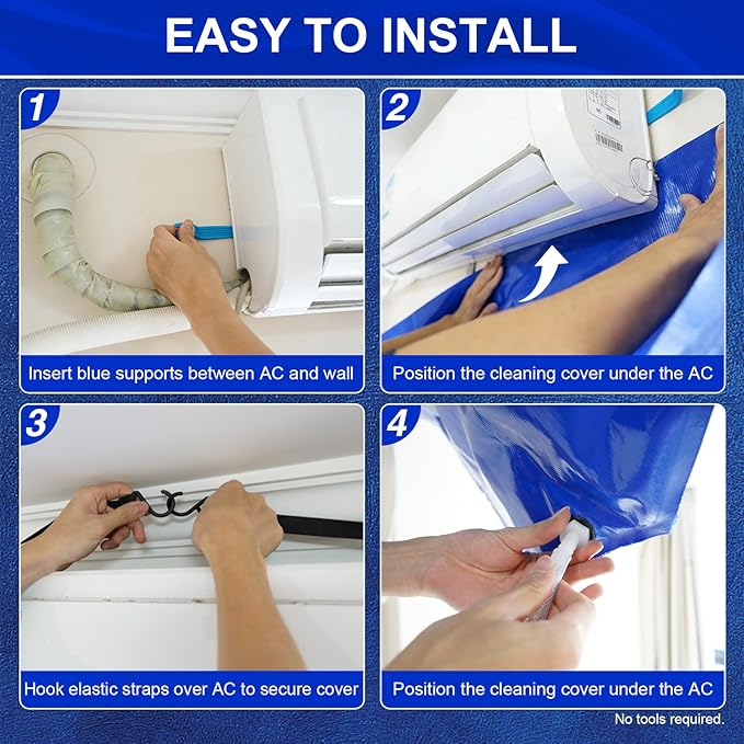14Pcs Mini Split Cleaning Kit, Professional Mini Split Cleaning Bag with 2L High-Pressure Sprayer & Gloves, AC Cleaning Kit for Wall-Mounted Air Conditioners - Large