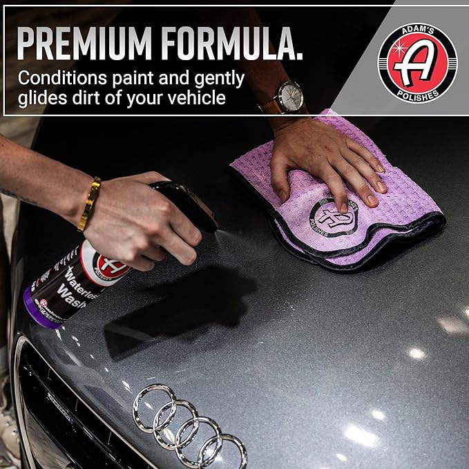 Adam's Polishes Waterless Wash (16oz) - Car Cleaning Car Wash Spray for Car Detailing | Safe Ultra Slick Lubricating Formula, Boat, Motorcycle, RV | No Garden Hose, Wash Soap or Foam Cannon Needed