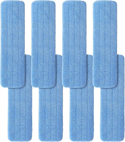Microfiber Mop Pad for Rubbermaid Commercial 20 Inch Mop Head - 8 Pack Wet & Dry Commercial Cleaning Refills Reusable Mop Refills Fit for Any Microfiber Flat Mop System 18" to 21"