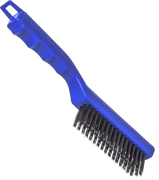 SPARTA 4067000 Flo-Pac Carbon Steel Griddle Brush, Grill Cleaning Brush, Kitchen Brush with Hanging Hole for Kitchen, Restaurant, Home , 11 Inches, Blue (Pack of 2)