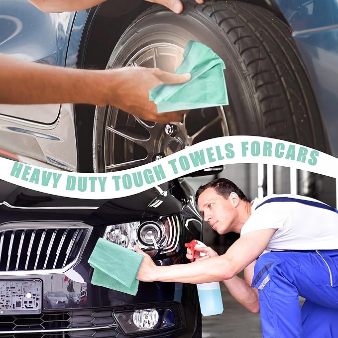 HunnmingRe 300 Sheets 9.84 x 13.78 in Disposable Shop Towels Bulk Heavy Duty Shop Towels Lint Free Paper Absorbent Anti Dissolution for Garage Car Work (Green)
