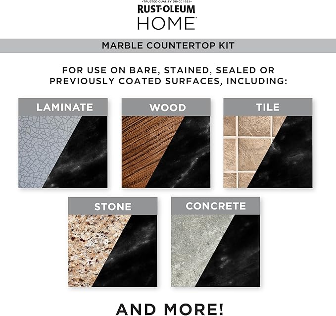 Rust-Oleum 369548 Home Marble Countertop Coating Kit, 72 fl oz, Black