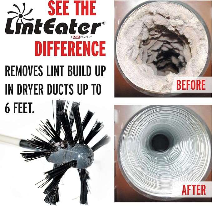 Gardus RJR601 LintEater Junior Rotary Dryer Vent Cleaning System, Removes Lint, Extends Up to 3’