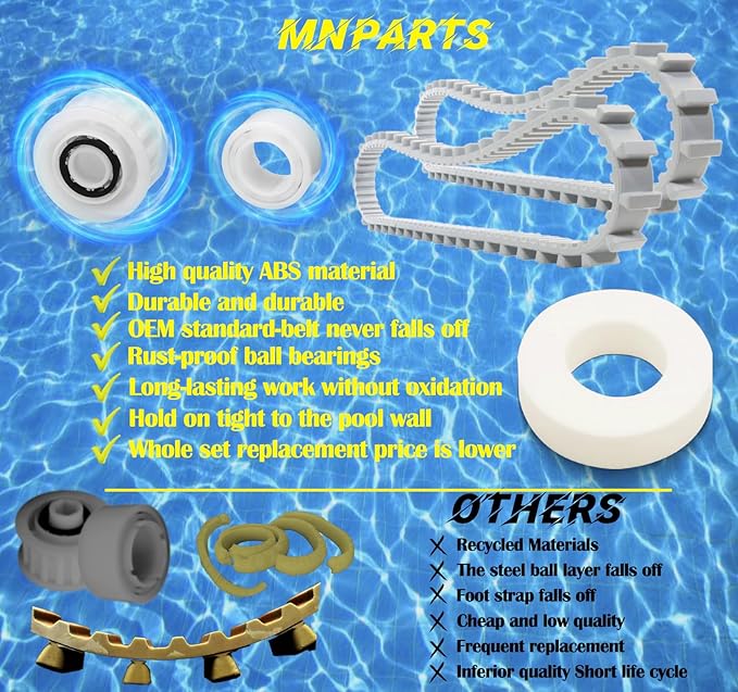 Nautilus cc Plus Replacement Parts 9985006-R2 Timing Track 6101611-R4 Climbing Ring Replacement 3884997-R6 Guide Wheels Pulley Gears Combo Kits for Maytronics Dolphin Nautilus M200 DX3 Pool Robot