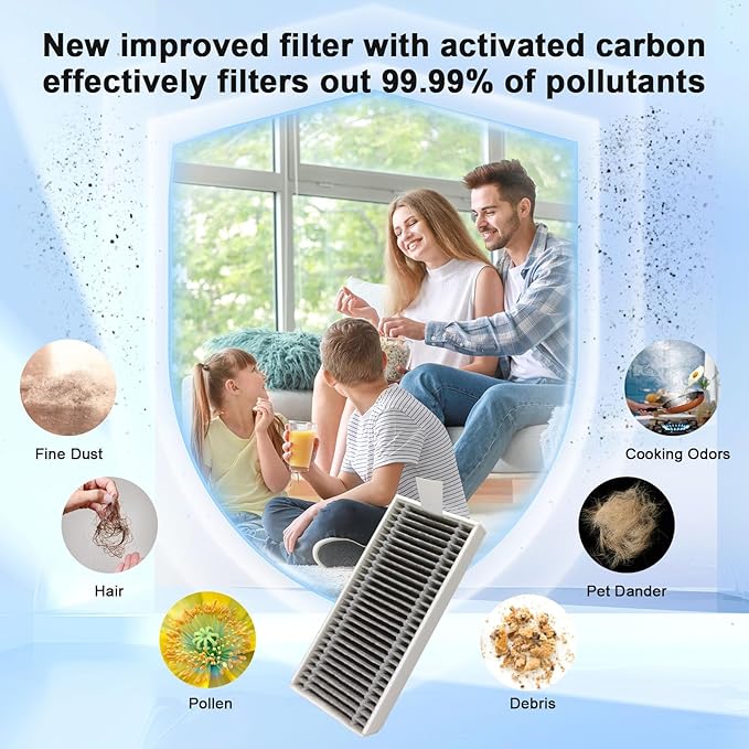 21 Pcs Spare Accessories Compatible with ECOVACS DEEBOT X8 PRO Omni/ S14 Plus Robot Vacuum and Mop Replacement Parts Includes 6 Dust Bags, 4 HEPA Filters, 6 Side Brushes, 3 Roller Mops