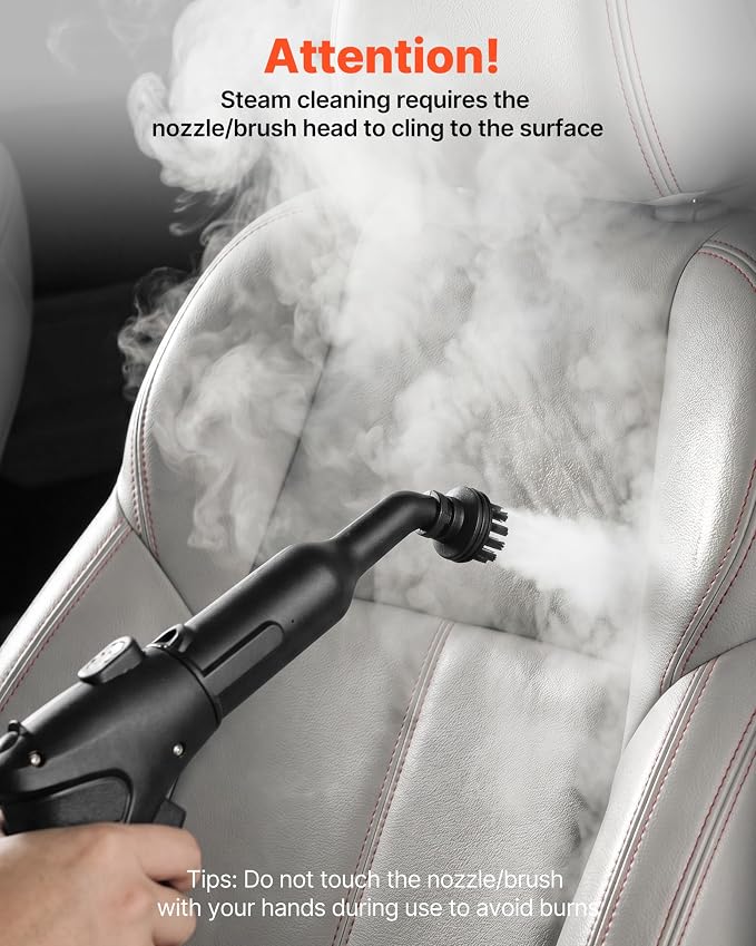 VEVOR Steam Cleaner, 34 oz Tank, Steamer for Cleaning with 20 Accessories, Extended Power Cord and Hose, Portable Handle, Fast Heating, Powerful Canister Steam Cleaner for Home, Car Detailing, Floors