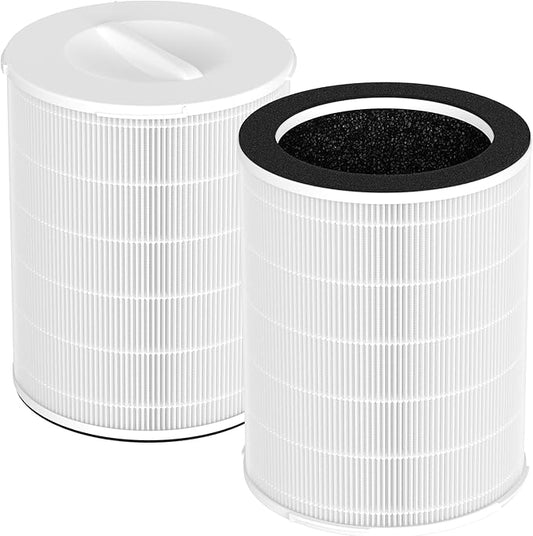 2 Packs KJ510B Replacement Filters Compatible with Kokofit KJ510B Air Cleaner Purifier, 3-in-1 Filtration System of Activated Carbon, Premium Filter and Fine Mesh Nylon Pre-Filter