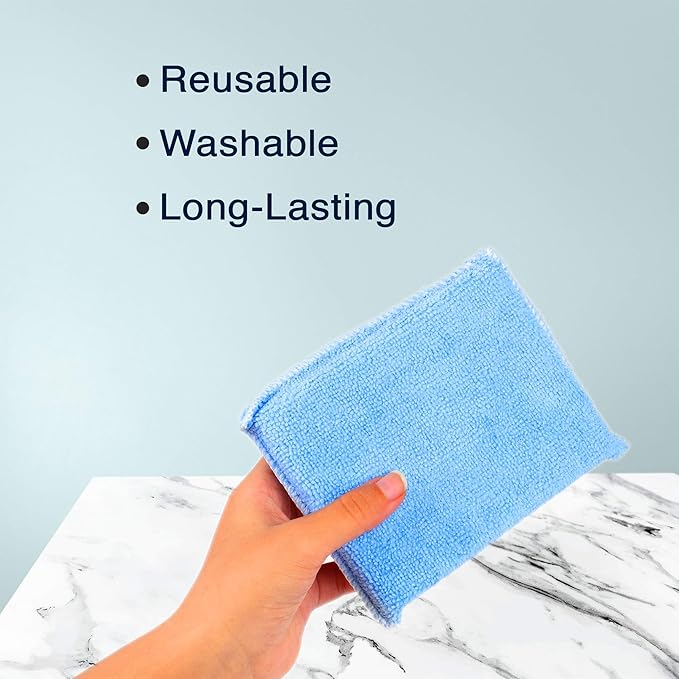 (12-Pack) Professional Microfiber Sealer Applicator Pad – The Perfect Tool to Apply Sealer to All Natural Stone and Tile Like Marble, Granite, Concrete & Slate (Blue)