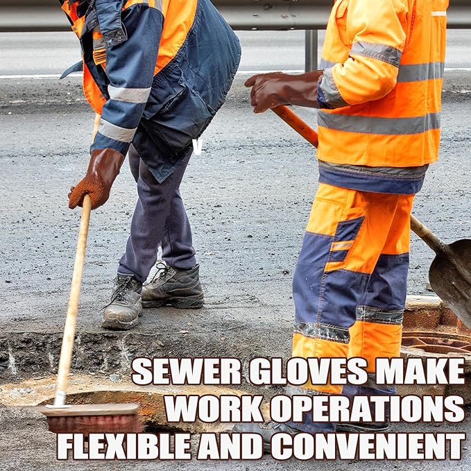 5 Pairs Sewer Snake Glove PVC Non Slip Sewer Gloves Drain Cleaning Glove Plumbing Tools for Professional Plumber