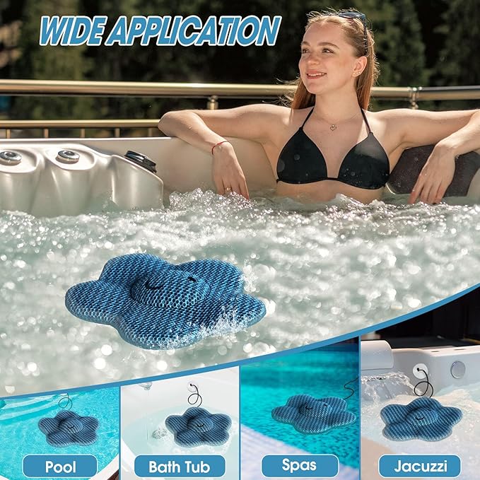 Hot Tub Scum Absorber, Hot Tub Accessories, Spa & Pool Scum Eliminating Balls,Hot Tub Scum Sponge for Hot Tub Oil Absorbing Sponge for Hot Tub Skimmer, Hot Tub Sponge Scum Remover (Flower)