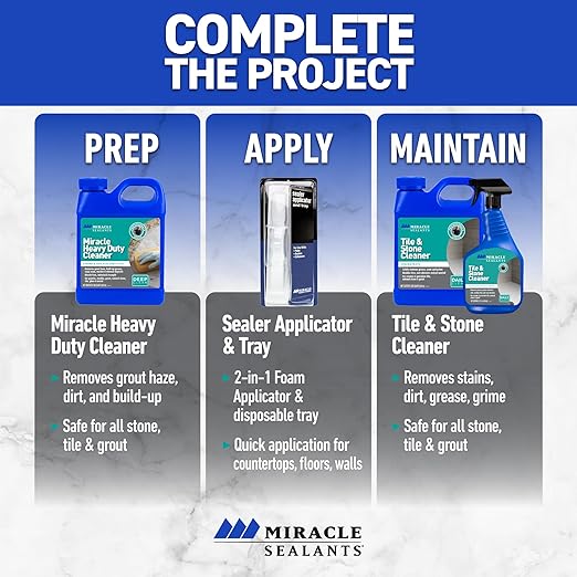 Miracle Sealants 511 Impregnator Advanced Penetrating Sealer for Countertops, Stone, Tile & Grout, Gallon