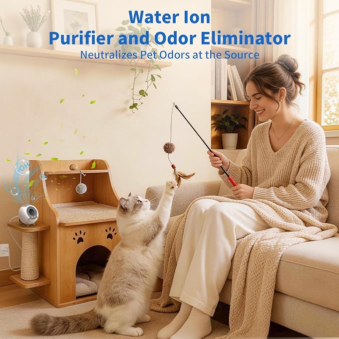 Filterless Air Purifier for Pets – Small Portable Water Ion Air Ionizer for Pet Odors, Smell & Smoke, Quiet Pet Odor Eliminator Air Purifier for Small Spaces Bedroom Bathroom Car, White
