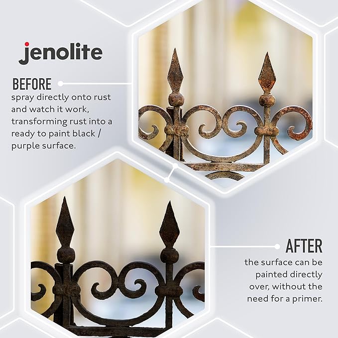 JENOLITE Rust Converter for Metal 5 L (1.32 Gallons). All In One Fast‑Acting Water‑Based Rust Reformer, Inhibitor & Primer. Converts Rust to a Paint Ready Surface. Made in Britain.