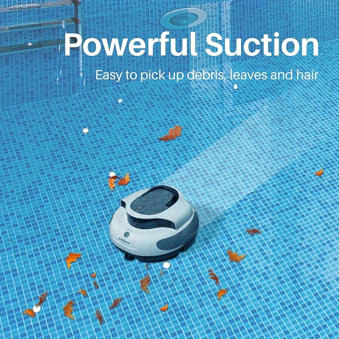 POOLPURE Cordless Robotic Pool Cleaner - Dual 35W Motors, 110Min Runtime, for Above & In-Ground Pools Up to 1000 Sq.Ft, Auto-Parking, Advanced Waterproof Technology 2026