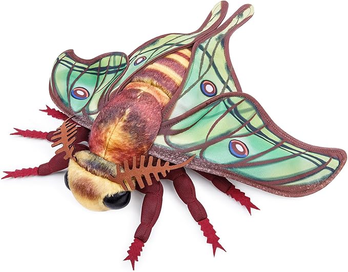 Spanish Moon Moth Plush Toy - Realistic Spanish Moon Moth Stuffed Animals 16in, Lifelike Big Moths Plushie Model Toys, Unique Plushs Gift Collection for Kids