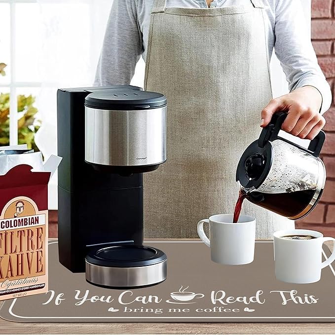 Coffee Bar Mat for Countertops 23inx15in,Absorbent Hide Stain Anti-Slip Cafe Bar Accessories Fit Under Coffee Machine Mat,dish drying mats for kitchen