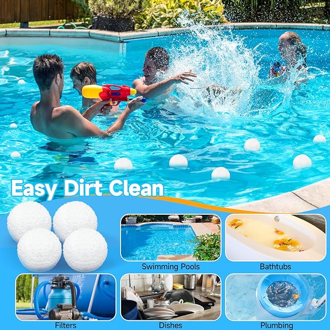 8 Pack Scum for Spas Hot Tub & Pool - Reusable Hot Tub Scum Absorber Washable Floating Pool Oil Absorber Sponge Scum Removal Cleaner Balls for Pool & Bathtub Removes Scum, Oils, Lotions
