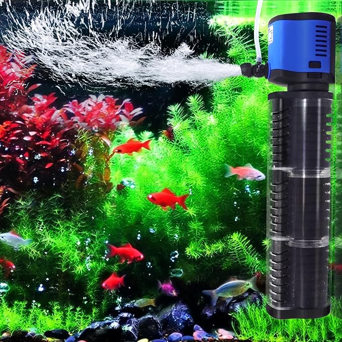 COOSPIDER Aquarium Filter for 100-500 Gallon, 660 GPH Powerful Filtration Pond Pump, Submersible Pond Filters for Fish Turtle Tank, Cold Plunge, Clear Wavemaker Oxygen Supply, Dry Burning Protection