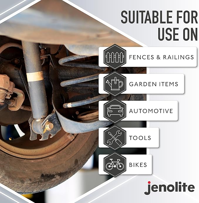 JENOLITE Gel Rust Remover for Metal 5 L (1.32 Gallon). Non-Drip Naval Jelly for Automotive and Vertical Metal Surfaces. Fast-Acting Concentrated Gel Dissolves Rust to Bare Metal. Made in Britain.