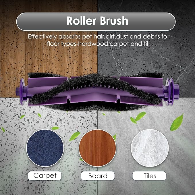(27 Pack) MR1 SE Replacement Parts Compatible with MONSGA MR1 SE Robot Vacuum Cleaner, 2 Roller Brushes, 10 Side Brushes, 10 HEPA Filters with Foam Filters, 5 Mop Pads, MR1 SE Accessories Kit