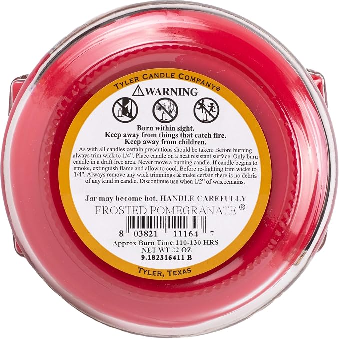 Tyler Candle 1 X Prestige Collection 22oz Two Wick Frosted Pomegranate Scent
