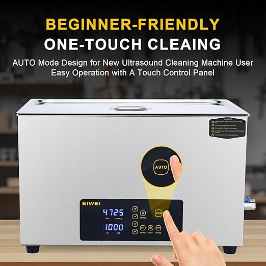 22L Ultrasonic Cleaner, One-Touch Cleaning, Heating, Dual-Frequency, Sweep Frequency, Touch Ultrasonic Cleaning Machine for Labs,Carburetor,Jewelry,Dentures,Automotive Parts