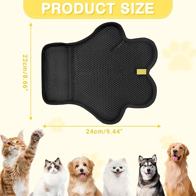 Pet Hair Removal Glove for Cats and Dogs,Cute Paw Design,Upgrade Reusable Electrostatic Magic Brush Pet Hair Removal Grooming Gloves Tool for Furniture, Bed Sheets,Couch,Clothes,Carpet,Car Seat (1)