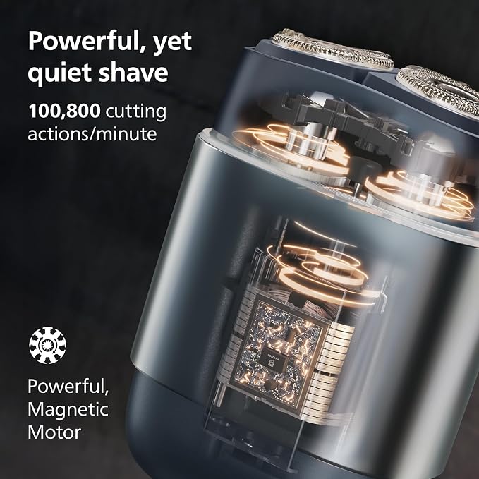 Philips Norelco Shaver 700 Series - Compact Electric Shaver, Lift & Cut System, Dual SteelPrecision Blades, 4D Flex Heads, Wet & Dry Shave, Travel Case, Model S794/94