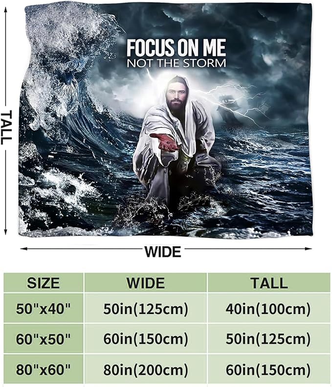 Tijuboni Christian Jesus Throw Blanket Religious Faith Gifts for Women Men Girls Boys Kids Adults Soft Flannel Fleece Blanket for Couch Sofa Bed Home Decor 50"x60"